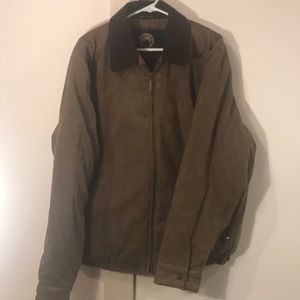 Weatherproof Men's Suede-Like Polyester Brown Coat